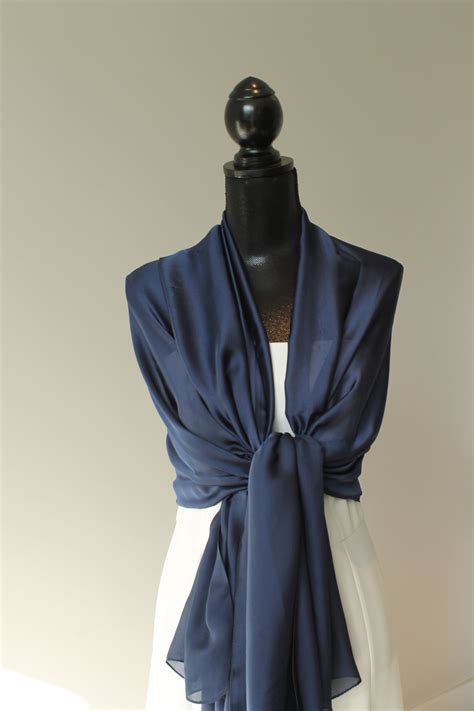 navy blue silk shawl